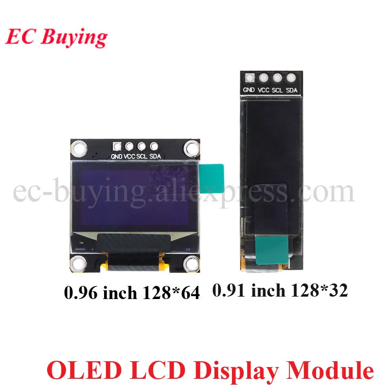 0,91 0,96 Zoll OLED LCD Display Modul 128x32 128x64 SSD1306 12832 12864 I2C IIC Seriell Weiß LCD Bildschirm Kommunizieren Für Arduino Image