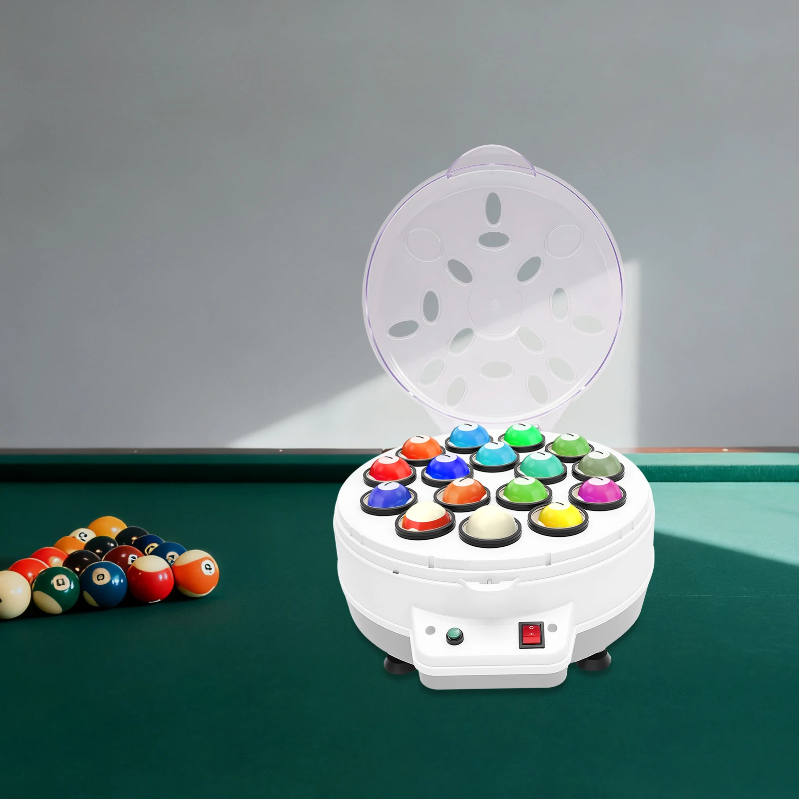 220V Billardkugel-Reinigungs- und Poliermaschine, 16 Kugeln Automatisches Billard-Reinigungsset Rundplatte Billardkugel-Reiniger Image
