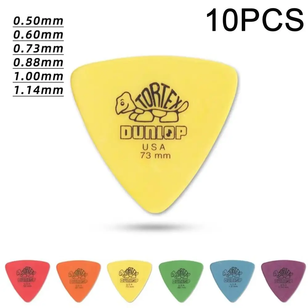 10 Stück Delrin Dunlop Gitarrenplektren 0,5/0,6/0,73/0,88/1,0/1,14 mm Anti-Rutsch-Stil E-Gitarrenplektren Dreiecksplektren Image
