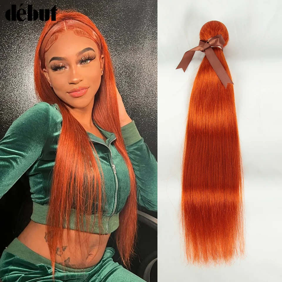 Debut Ginger Straight Bundles 8 bis 28 Zoll Remy 100% Echthaar-Bündel Glattes Haar Weave Bundles Deal Echthaar-Extensions Image