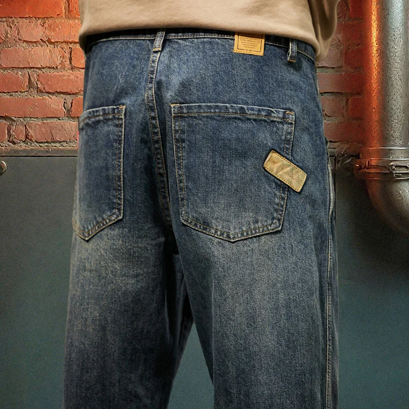 Neue männer Lose Jeans Modische Outdoor Casual Harem Hosen Retro Blau Baggy Straße Hip-hop Arbeit Hosen
