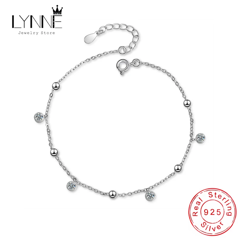 Neue Mode Böhmen Glänzende Runde Zirkon Anhänger Fußkettchen Frauen Schmuck 925 Sterling Silber Sexy Strand Kreis Strass Fuß Kette
