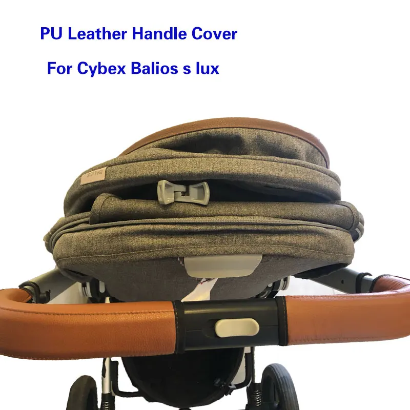Baby Kinderwagen Griff Abdeckung Für Cybex Balios s Lux 28 cm Länge Pu Leder Schutzhülle Rollstühle Kinderwagen Zubehör Image