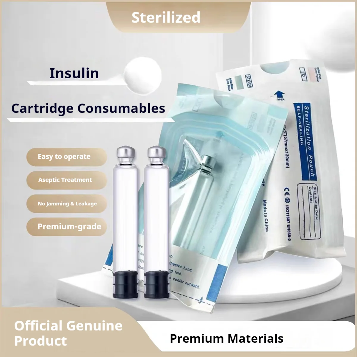 AiQUE 10 Stück Insulin 3 ml sterilisierte Einzelverpackung Kassette Insulinglasflasche Lipgloss Tubes medizinische Ästhetik Image