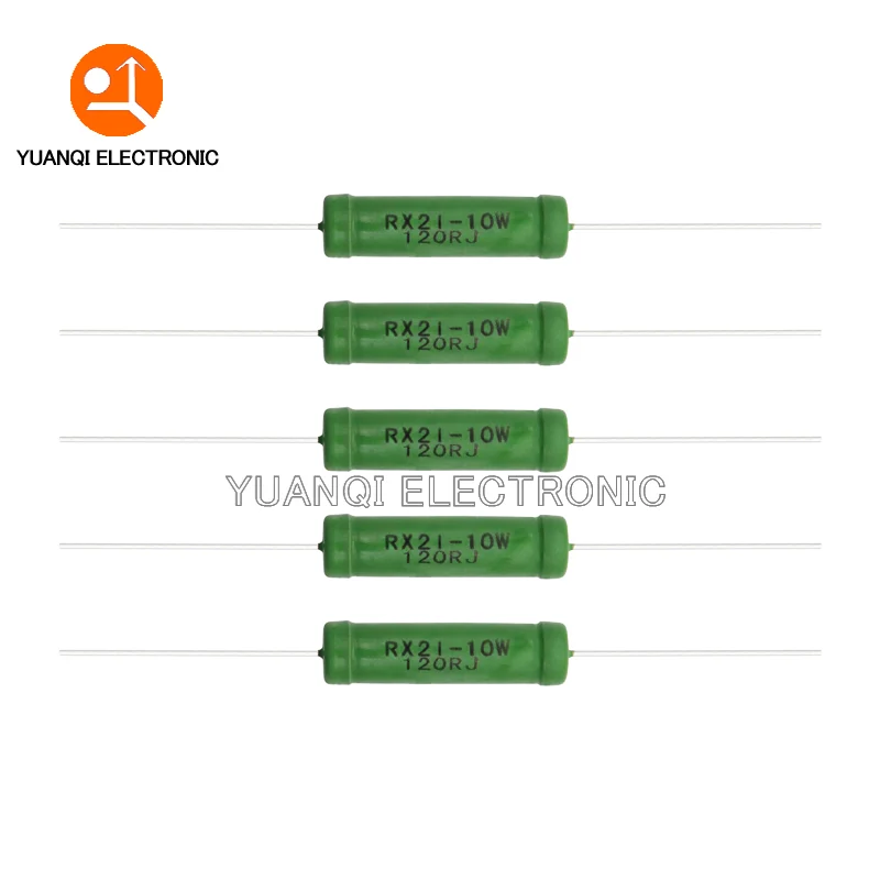 5PCS RX21 10W Drahtgewickelter Widerstand 5% 0,05 0,1 0,15 0,2 0,51 0,68 1 2 3 5,1 10 15 20 51 68 82 100 220 510 820 1K Ohm Widerstand Image