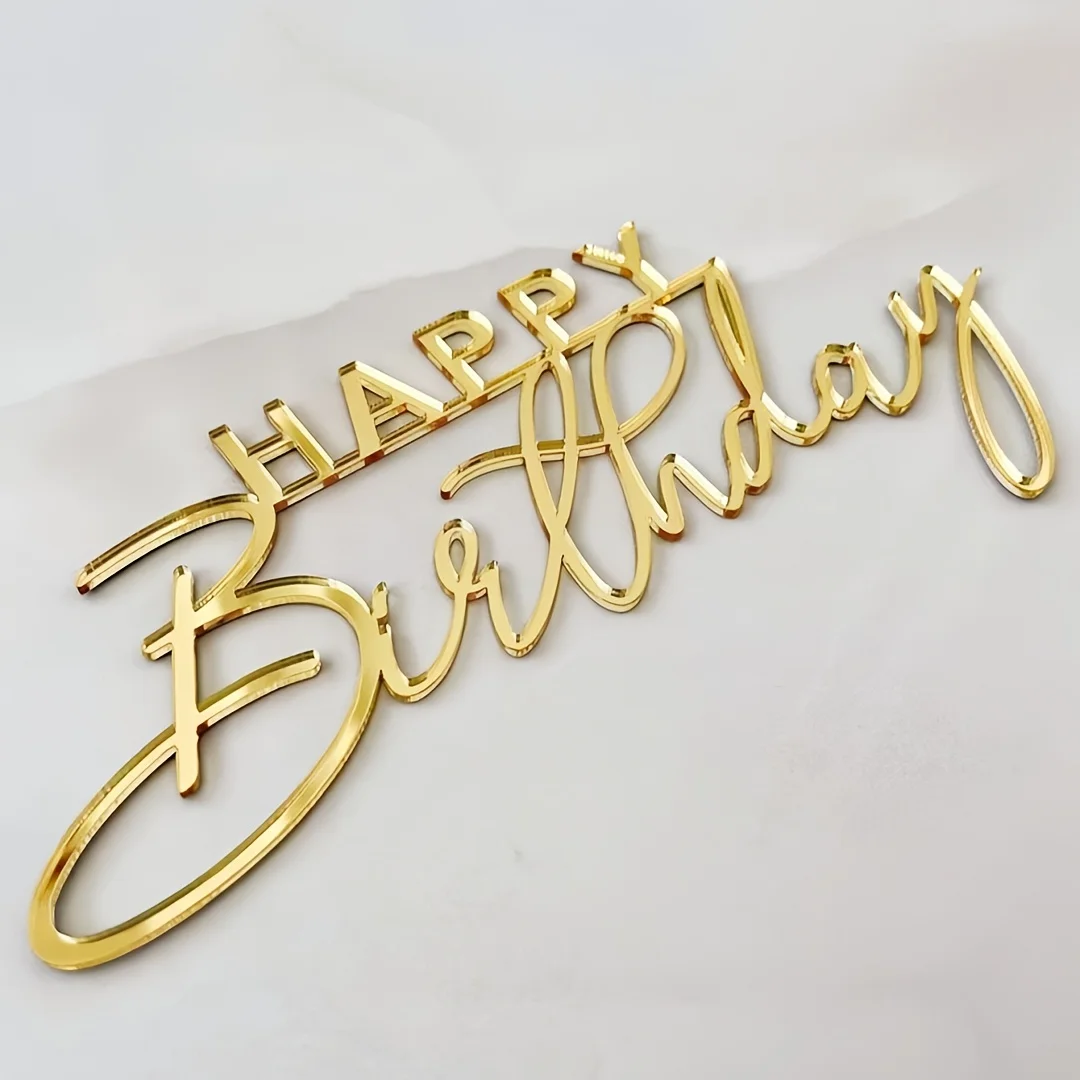3 Stück/5 Stück Gold Acryl Kuchen Topper für Neujahr Frohe Weihnachten Party Kuchen Dekoration Lieferungen, Weihnachten Image