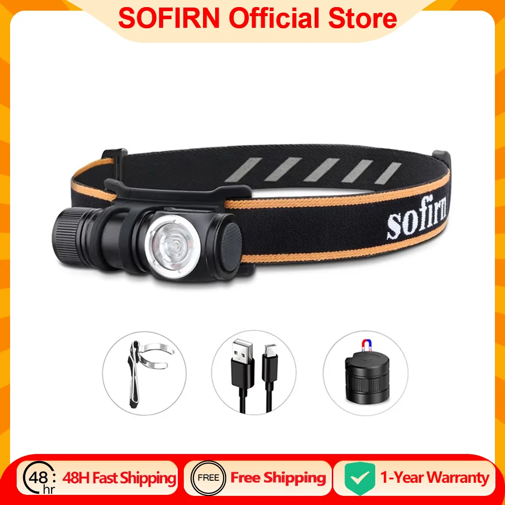Sofirn HS10 USB C wiederaufladbare Mini 16340 Stirnlampe 1100 lm TN-3535 90 CRI Winkel Taschenlampe TIR Optik mit Magnetschwanz 2 Gruppen Image