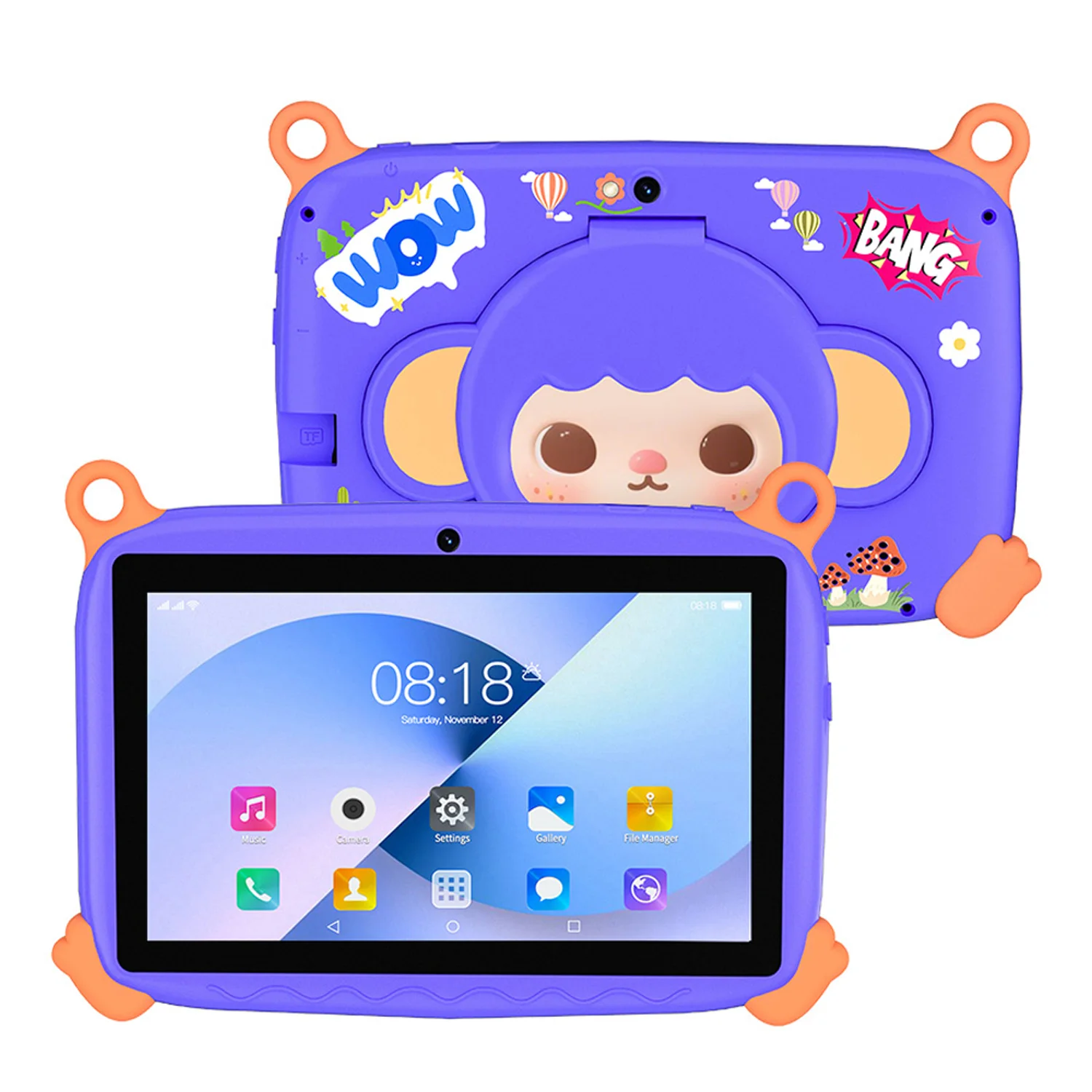 2026 Erste Veröffentlichung Neues 7-Zoll-Kinder-Tablet mit Affen-Cartoon-Design, Android 13 System, Quad-Core, 4GB+64GB ROM – Der Lieblings-Tablet der Kinder Image