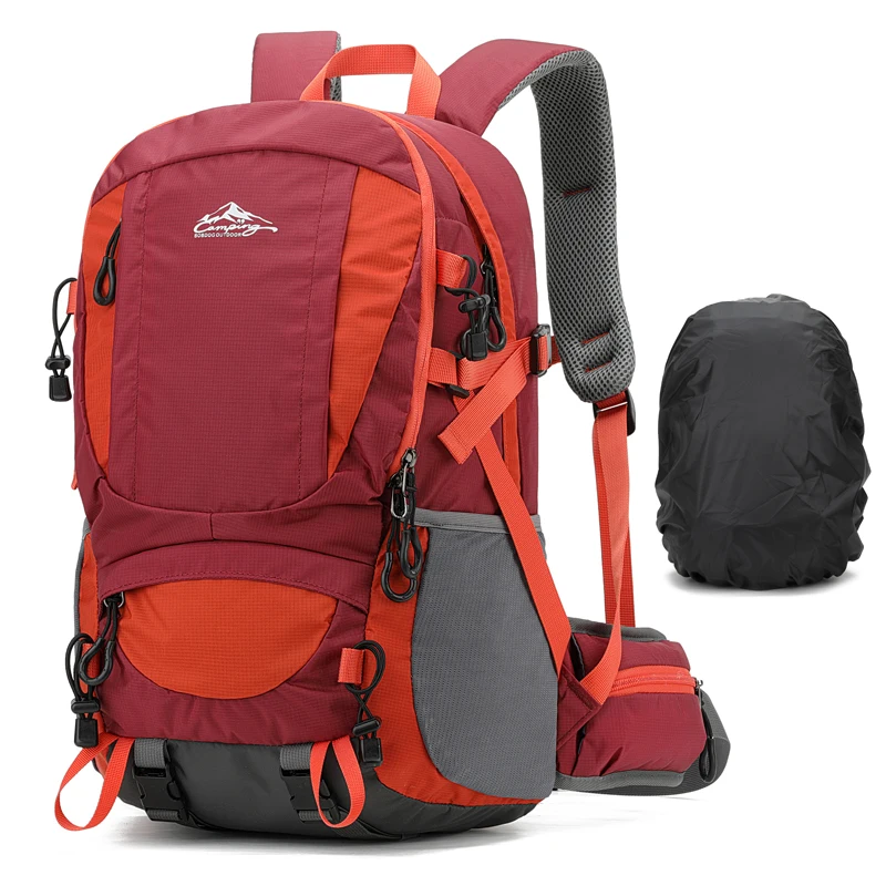 Leichter, regenfester Reiserucksack, wasserdichter Campingrucksack, geeignet zum Wandern, mit wasserdichter Abdeckung
