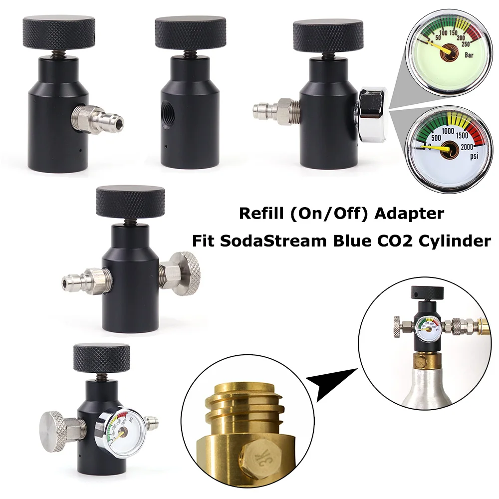 CO2-Zylinder-Tank-Nachfülladapter, Füllstation, Ein-/Aus-Adapter, TR21-4-Gewinde, passend für SodaStrea Blue CO2-Zylinder Image