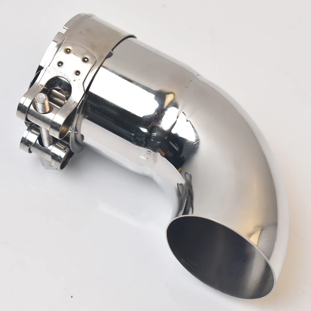 1 Stück Universeller Auto-Auspuff-Schalldämpfer Edelstahl-Auslassbogen Verbindungsrohr für Autozubehör Image