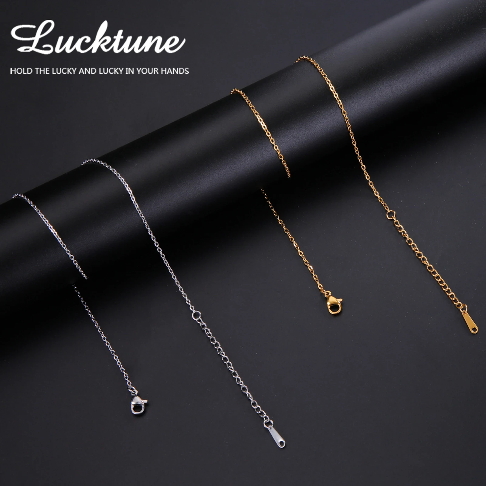 Lucktune Edelstahl Breite 1,3mm Kette o Form dünne Kette Halskette minimalist ische Halskette Frauen böhmischen Schmuck Geschenk Großhandel Image