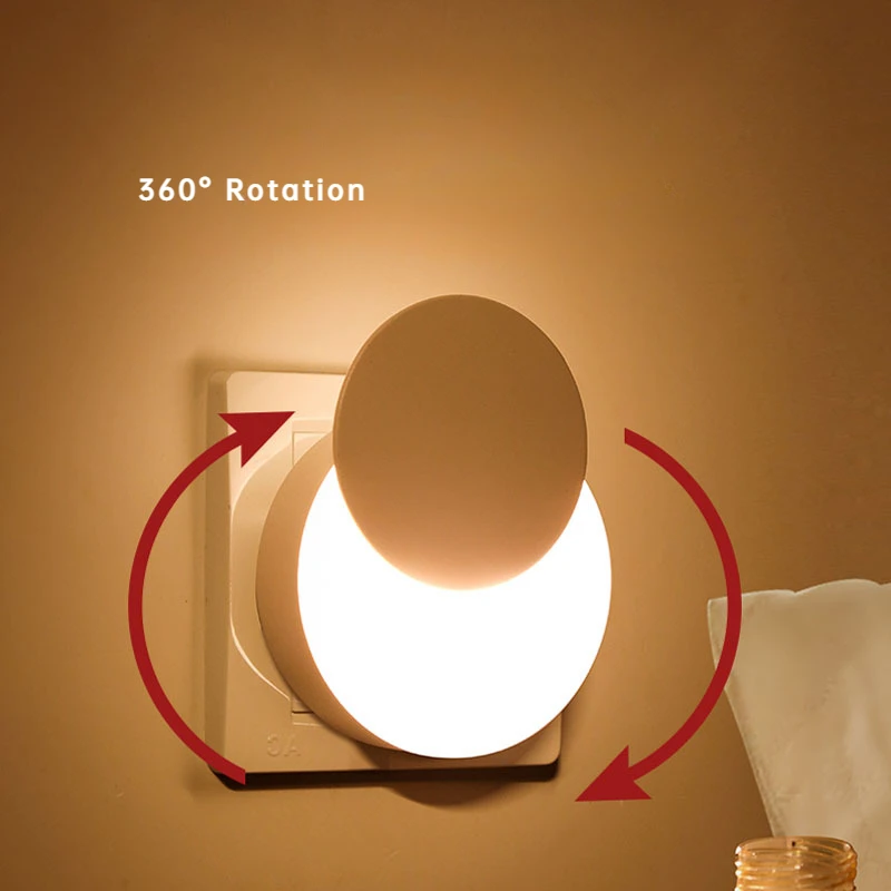 1/2PCS LED Licht Control Sensing Lampe Nachtlicht EU UNS Stecker Für Baby Kinder Wohnzimmer Schlafzimmer korridor Badezimmer Licht Lampe