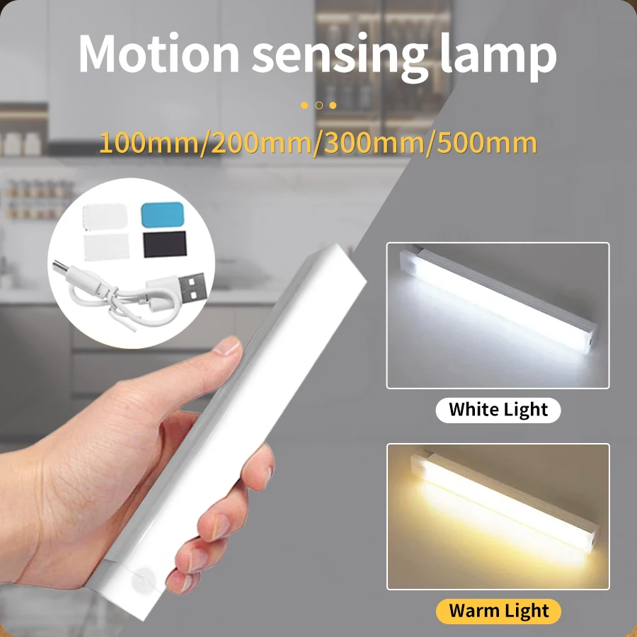 USB wiederaufladbare LED-Nachtlicht PIR-Bewegungsmelder unter der Schranklampe für Schlafzimmer, Kleiderschrank, Flur, Treppe, Barbeleuchtung