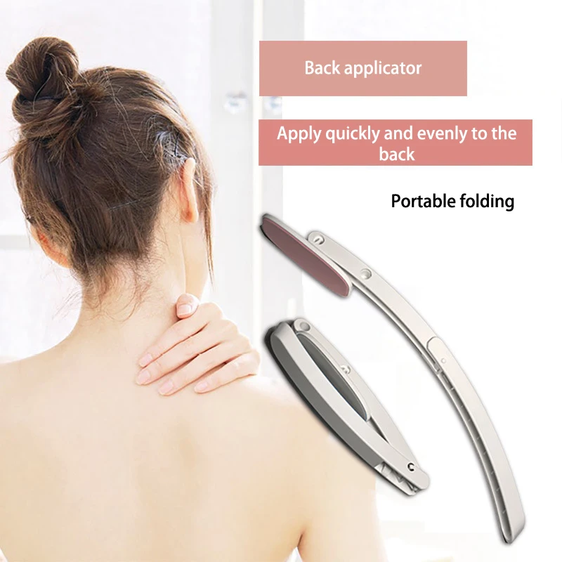 Tragbarer, faltbarer Rückenapplikator, Lotion, Sonnenschutz, Salbeapplikator, langer Griff, kostenloser Sonnenschutz, Bräunung für Männer und Frauen Image