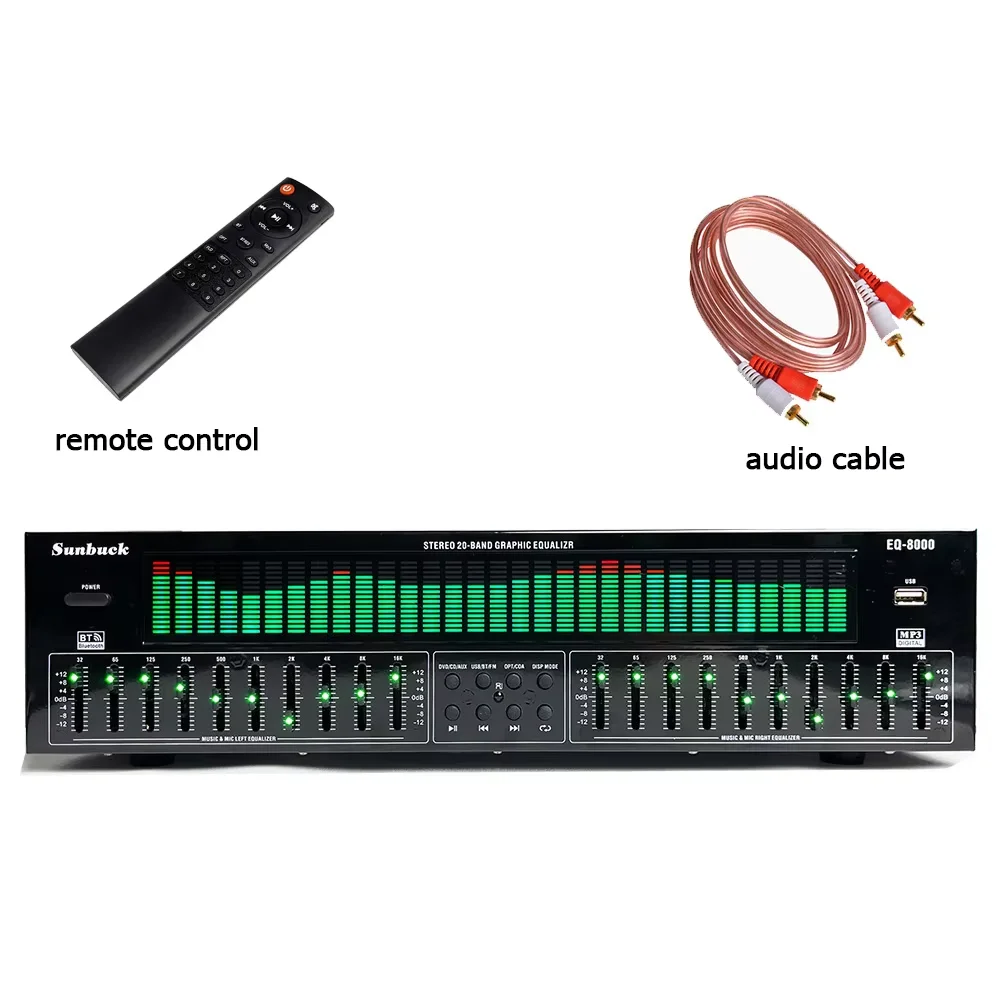 Professioneller EQ-Equalizer, Bluetooth, U-Disk, Radio, Glasfaser, koaxial, digitale Audio-Dekodierung, Fieber-Vorverstärker-Player Image