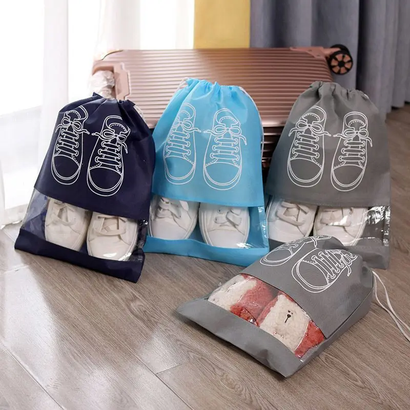 5 teile/satz Schuh Aufbewahrung tasche mit verdicktem Vliesstoff Riemen Mund große Kapazität Reise wasserdichte Schuh tasche feuchtigkeit beständig