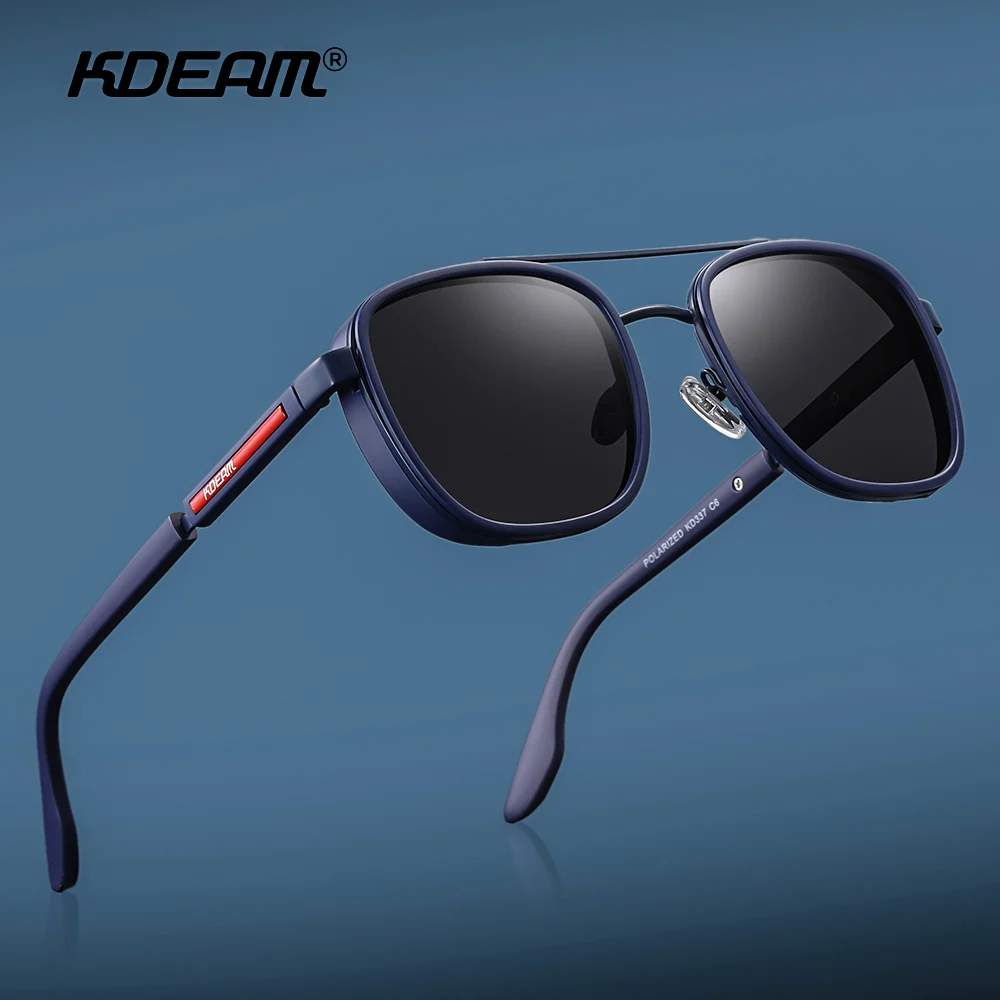 KDEAM Vollrand-polarisierte Sonnenbrille für Männer, hergestellt aus hochwertigen TR90-Sonnenbrillen zum Angeln und Fahren Image