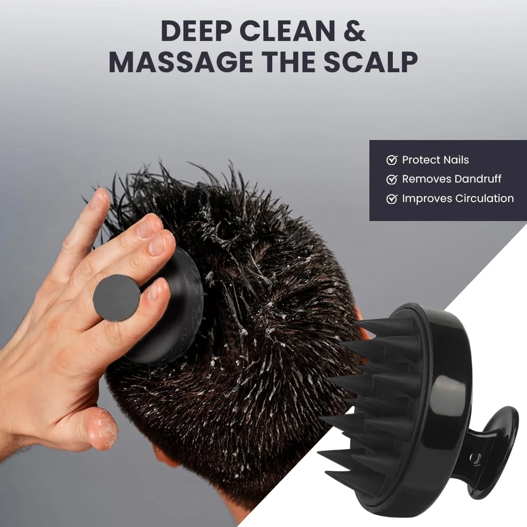 Silikon Kopf Kopfhaut Massage Kamm Haar Waschen Pinsel Weiche Kopfhaut Massagegerät für Haar Wachstum Shampoo Pinsel Dusche Kamm Haarpflege Image