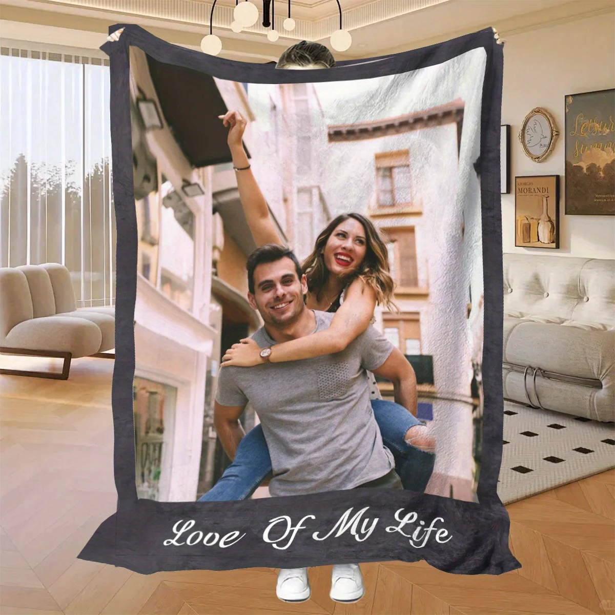 Personalisierte Foto-Decke mit Paarfoto, Individuelles Geschenk für Ehefrau, Ehemann, Freundin, Freund, Geeignet für Sofa, Bett, Büro, Auto und Outdoor-Reisen - Für Alle Jahreszeiten, Geschenk für Männer, Frauen, Paare, Beste Freunde, Feiern,... Image