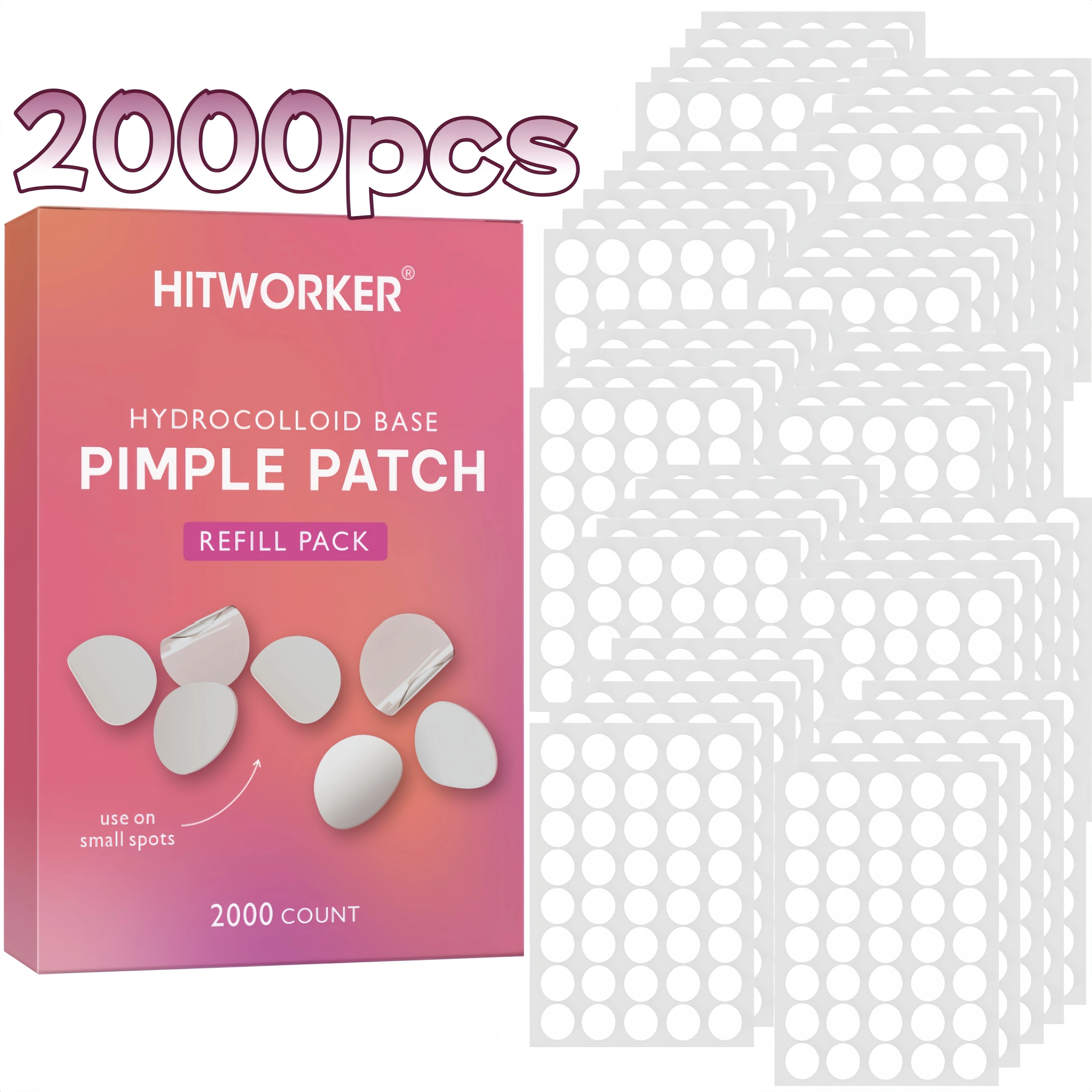 2000/1200 Stück/Set Hydrogel-Pflaster zur Akneabdeckung, geeignet für Männer und Frauen, geeignet für alle Hauttypen Image