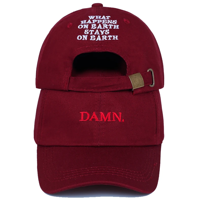 Unisex Frühling Sommer DAMN Hüte bestickt Erde Papa Hut Hip Hop Cap Kendrick Lamar Rapper Snapback Hüte Baseball Cap Großhandel