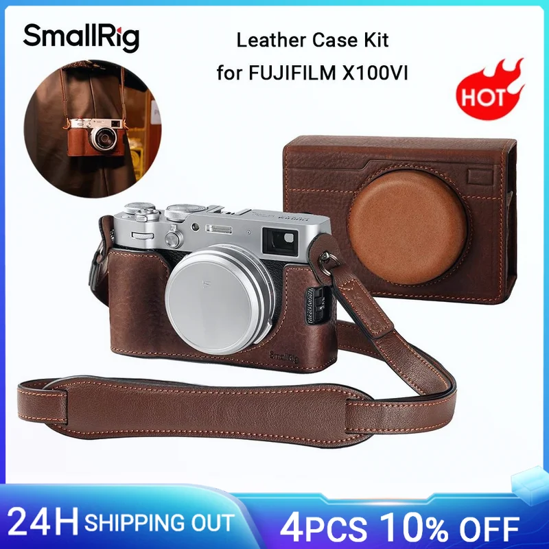 SmallRig X100VI Ledertasche-Set für FUJIFILM X100VI, inklusive Leder-Halbetui, Klapphülle und Schultergurt -4558 Image