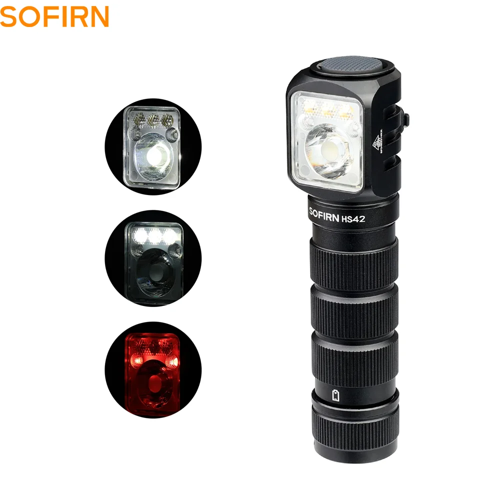 Sofirn hs42 scheinwerfer 2100lm 18650 edc usb c wiederauf ladbar mit power bank taschenlampe sst40 led lampe mit magnet für camping Image