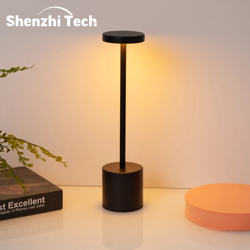 LED Touch Sensor Tischlampe 3 Farben Einstellbar Einfache Wiederaufladbare Schreibtischlampe Nachttisch Kreative Umgebungslicht Bar Raum Dekor Licht