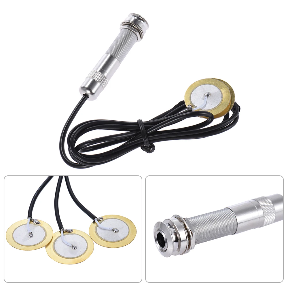 Akustisches Saiten instrument Piezo Pickup Pick-up System 3 Wandler 6,35mm Buchse für Gitarren Mandoline Ukulele Image