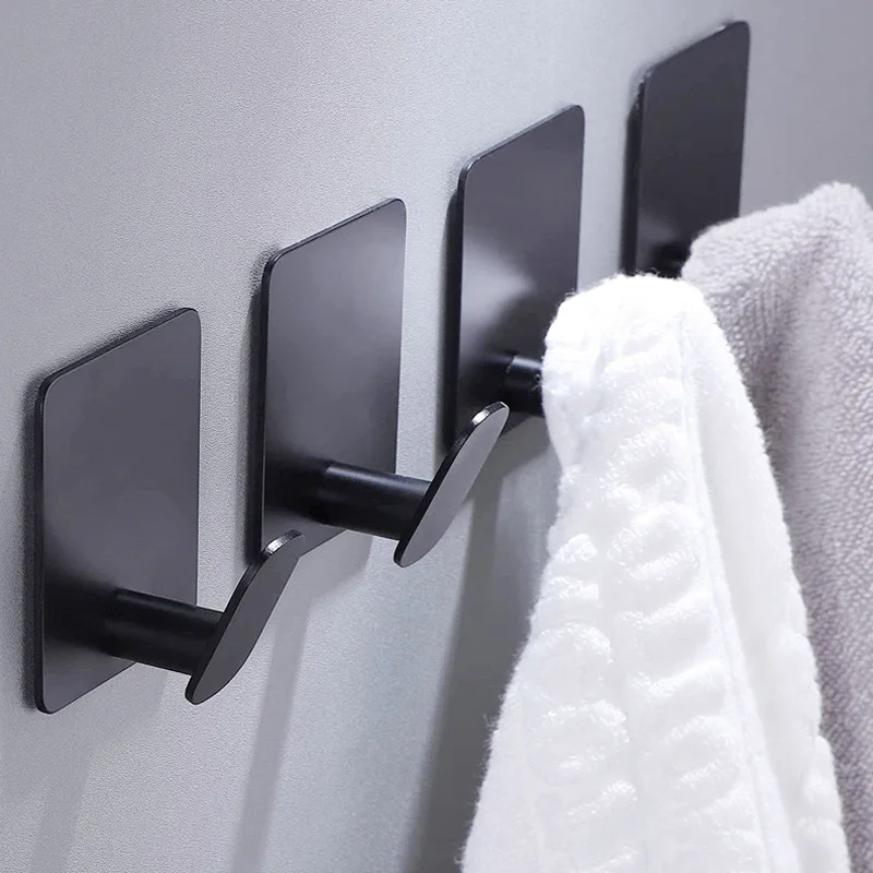 4 Stück/2 Stück Badezimmer-Kleiderhaken, selbstklebende Wandhaken, Handtuchhalter aus Edelstahl, Badezimmer-Küchenbeschläge, Mehrzweckhaken