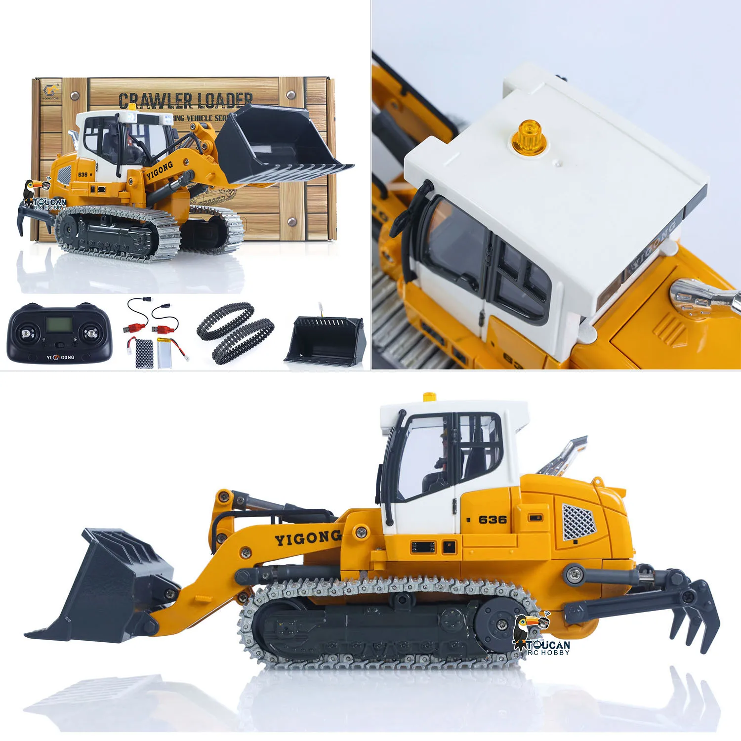 Neue 636 RC Loader RTR Upgrade Metall Tracks Eimer Elektrische Hebe Licht Sound Batterie Mini Spielzeug Modell Geburtstag Geschenke Image