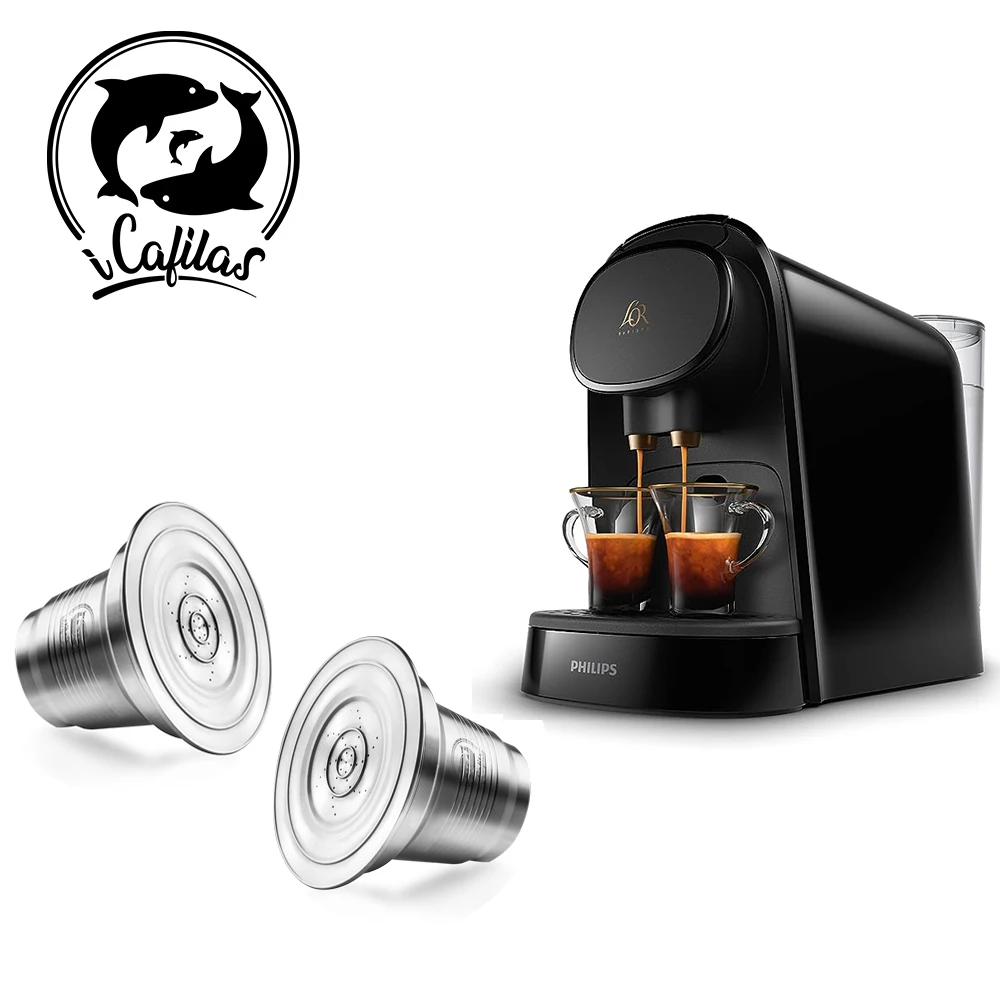 Für L'Or Barista LM8012/60 Cafe Kapseln nachfüllbare XXL Kaffeekapsel Pod Klavier Noir Maschine Edelstahl Kaffeefilter