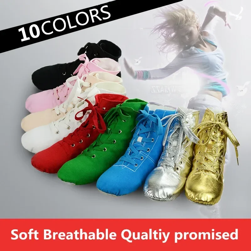 Top Moderne Ballett Dance Split Heels Weiche Sohle Multicolor Leinwand Jazz Schuhe für Männer Frauen