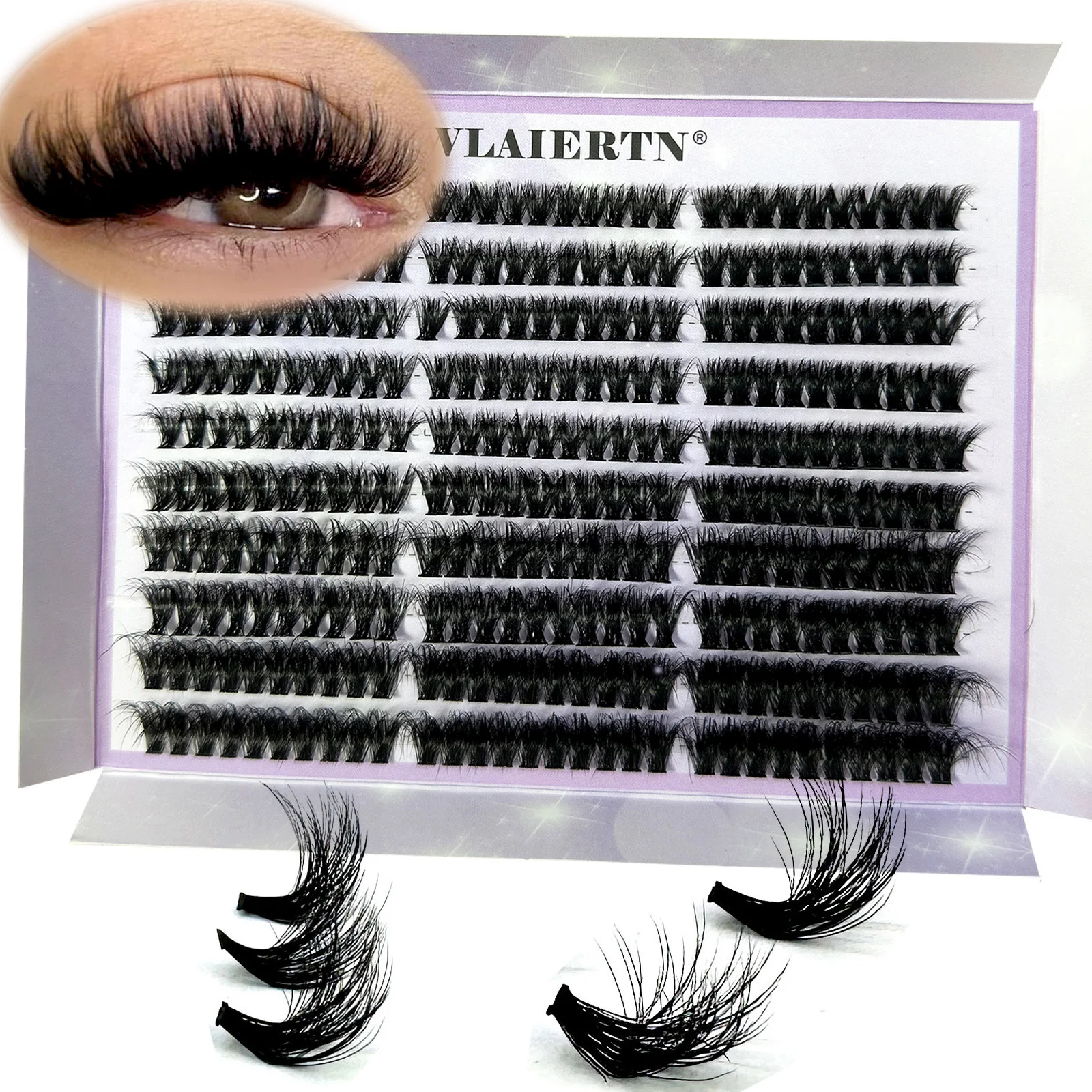 300/120PCS 5D Flauschige Cluster Wimpern 30D-100D Natürliche Dicke Wimpern Cluster Einzelne Wimpern DIY Wimpern Verlängerung Make-Up Image