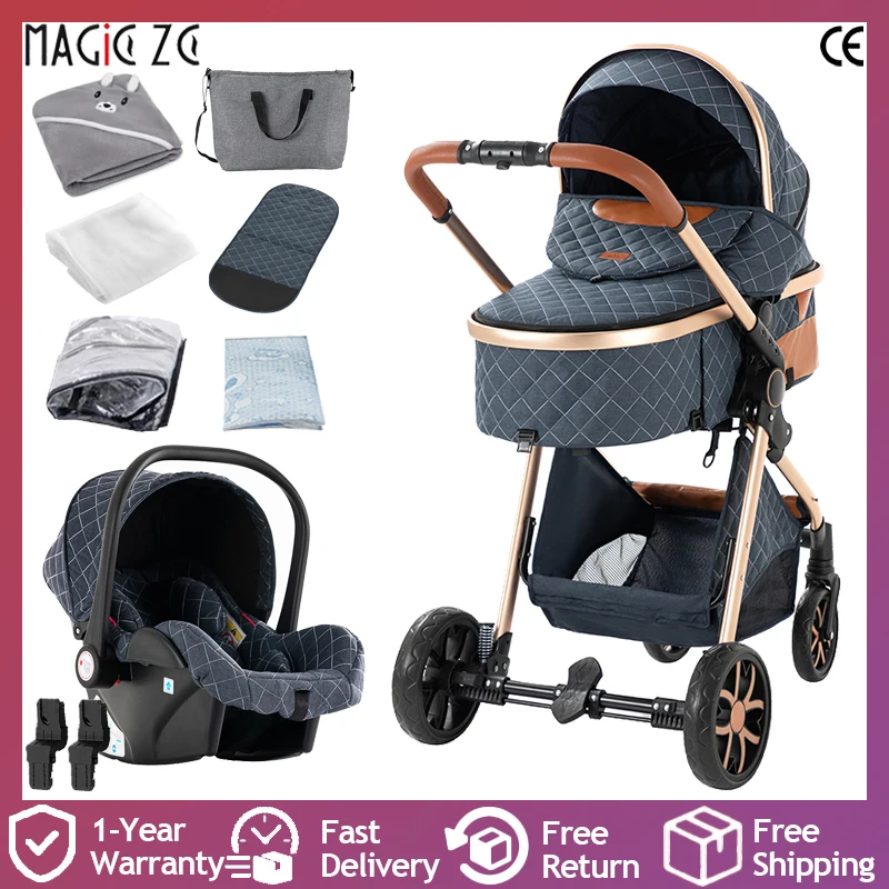 All-Terrain 3-in-1-Kinderwagen, Reisesystem und Kinderwagen mit Stoßdämpfung, umkehrbarem Sitz und UV-Schutzüberdachung Image