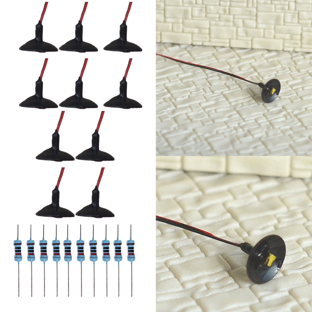 Setzt Wand Laternen pfahl Straßen laterne Modell Eisenbahn Zug lampe schwarz LED Decken leuchte für oo ho Skala LED Straßen laterne Modell Landschaft