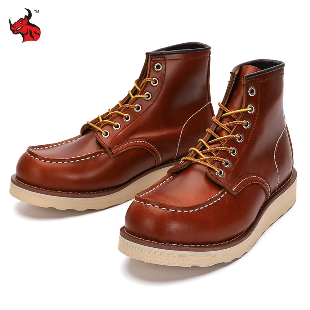 Super Qualität Rindsleder Echtes Leder Casual Stiefel Racing Motorrad Stiefeletten Vintage Schnürsenkel Ankle Hohe Arbeit Stiefel EU 39-44