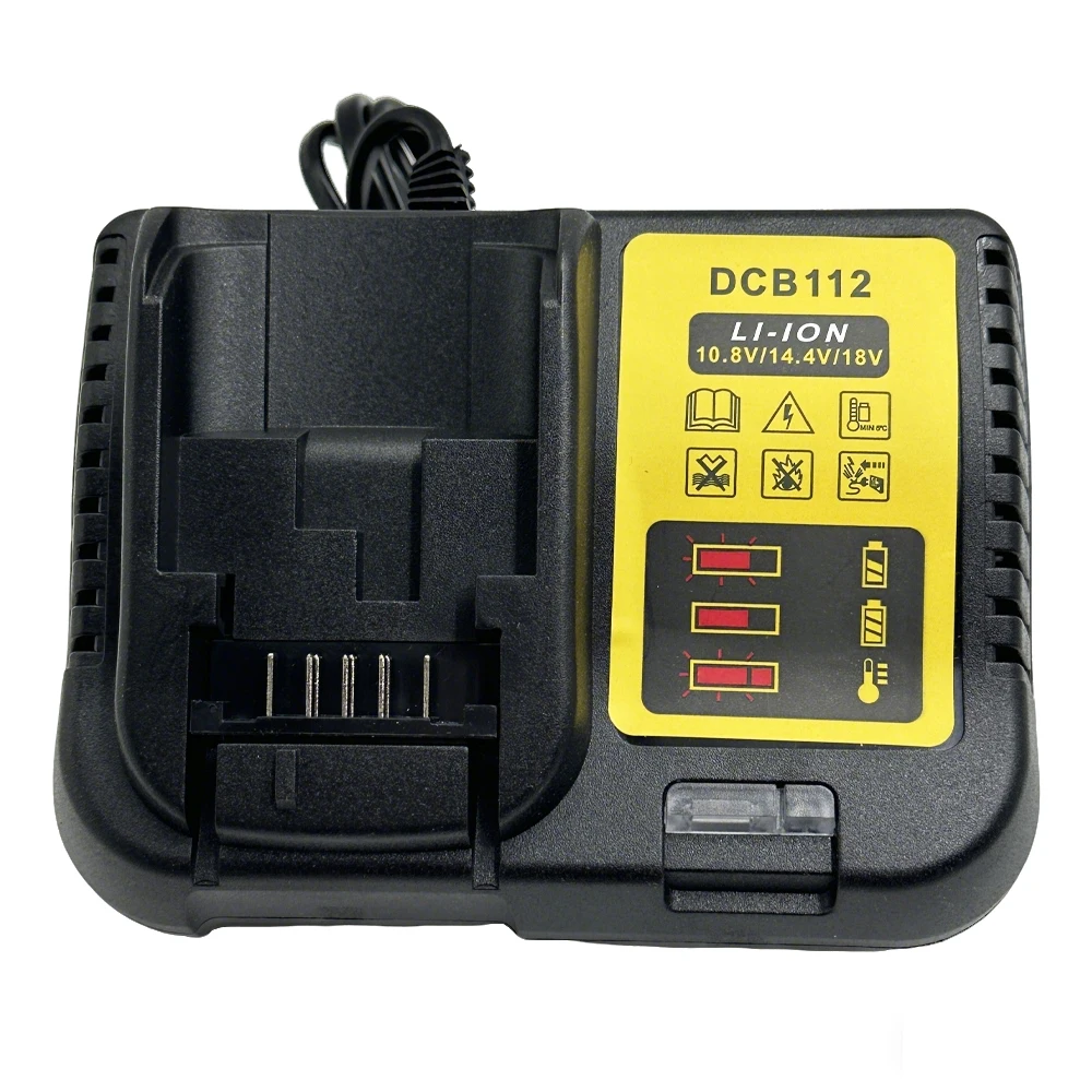 DCB112 Batterieladegerät für Dewalt 10,8 V, 12 V, 14,4 V, 18 V, 20 V, DCB206, DCB205, DCB204, DCB203, DCB120, DCB107, DCB115, DCB105 (keine Batterie) Image