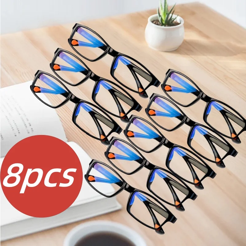 8PCS Männer Lesebrille für Männer Frauen Unisex Ultra-licht Presbyopie Brille Optische Linsen +1,0 +1,5 +2,0 +2,5 +3,0 +3,5 +4,0 Image