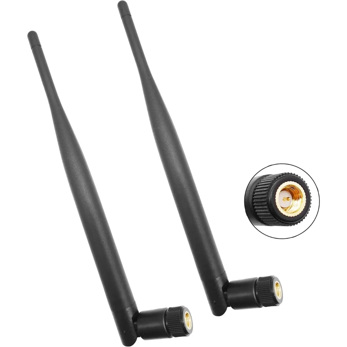 2PCS High Gain 6dBi 2,4G 5,8G Omnidirektionale Gummi Stange Antenne Zusammenklappbare WiFi Bluetooth Antenne SMA Stecker für Wireless Router Image