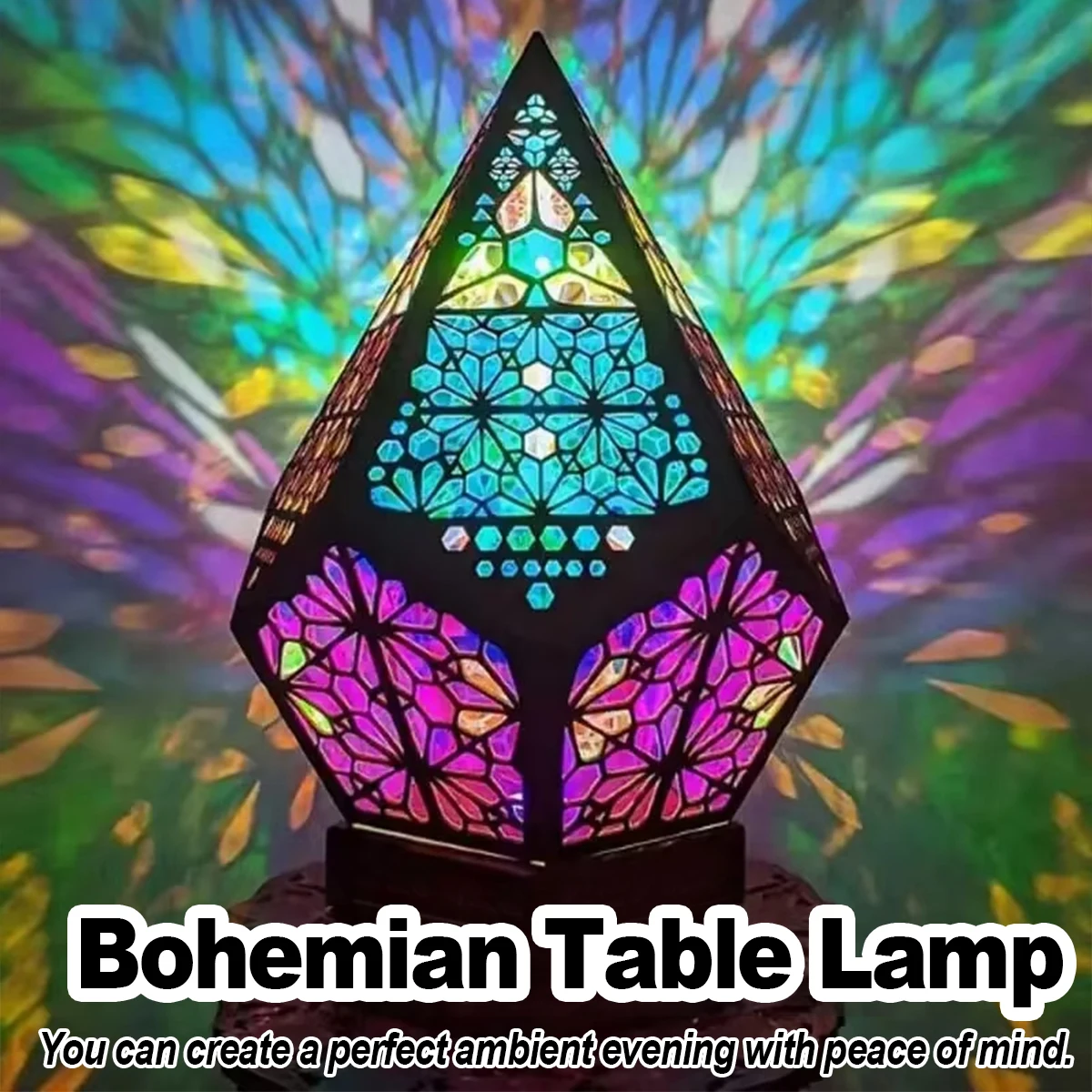 Usb Bohemian Led Projektion Tischlampe Lichtprojektor Bunte Schreibtisch Nacht Vintage Dekoration Boden Dekorative 3D Muster Modern