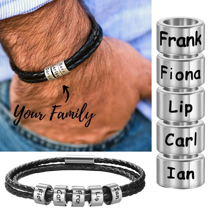 Personalisiertes Namensarmband aus Edelstahl mit Lasergravur, individuelles Herrenarmband, Geschenk für Freund, Ehemann, Partyzubehör 2024 Image