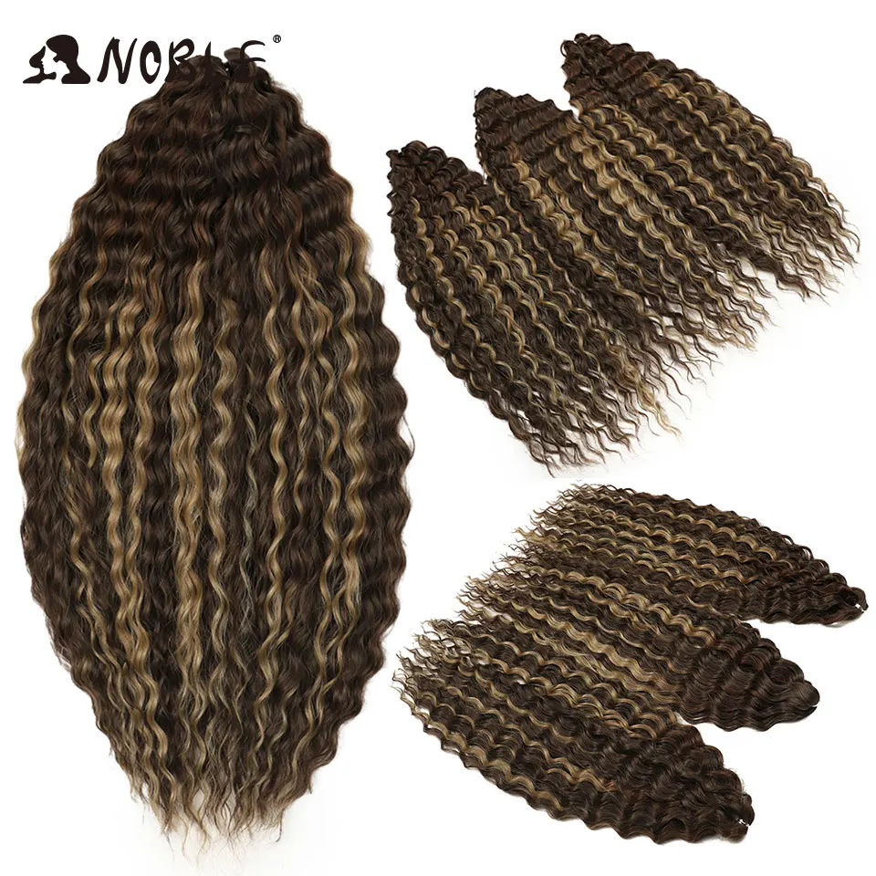 Edle 24 Zoll 300g Häkeln Haar Locken Haar Wasser Welle Ombre Blonde Twist Häkeln Haar Geflecht Haar Tiefe Welle flechten Haar Verlängerung Image