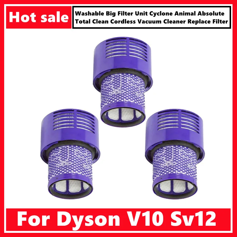 Waschbare große Filtereinheit für Dyson V10 Sv12 Cyclone Animal Absolute Total Clean Akku-Staubsauger, Filter ersetzen Image