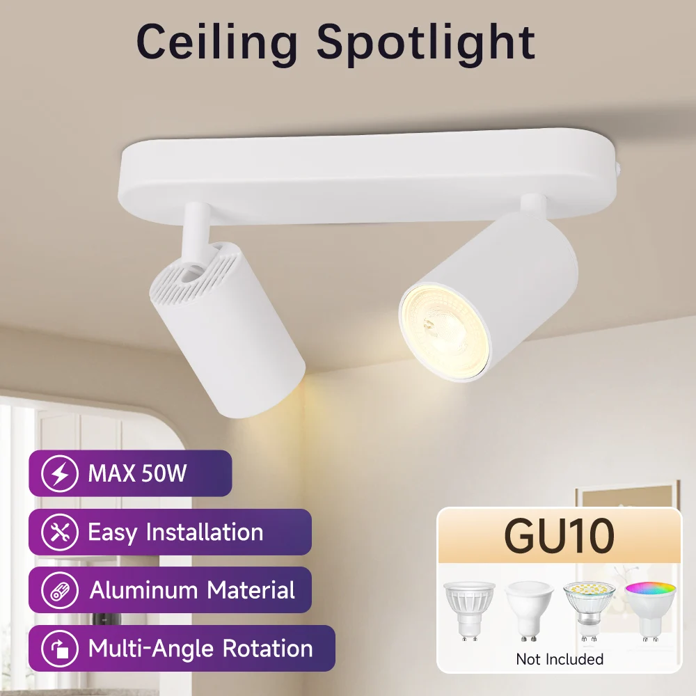 LED Shop Kronleuchter Deckenleuchte für Schlafzimmer Flur Track GU10 SpotLight Bulb Ersatz Glanz Home und Decor LED Anhänger