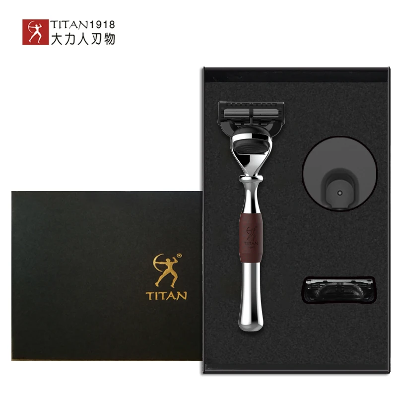Titan Griff 5 Köpfe Glatte Rasieren Sicherheit Gesichts Haar Komfortable Haar Entfernen Maschine Rasiermesser Image