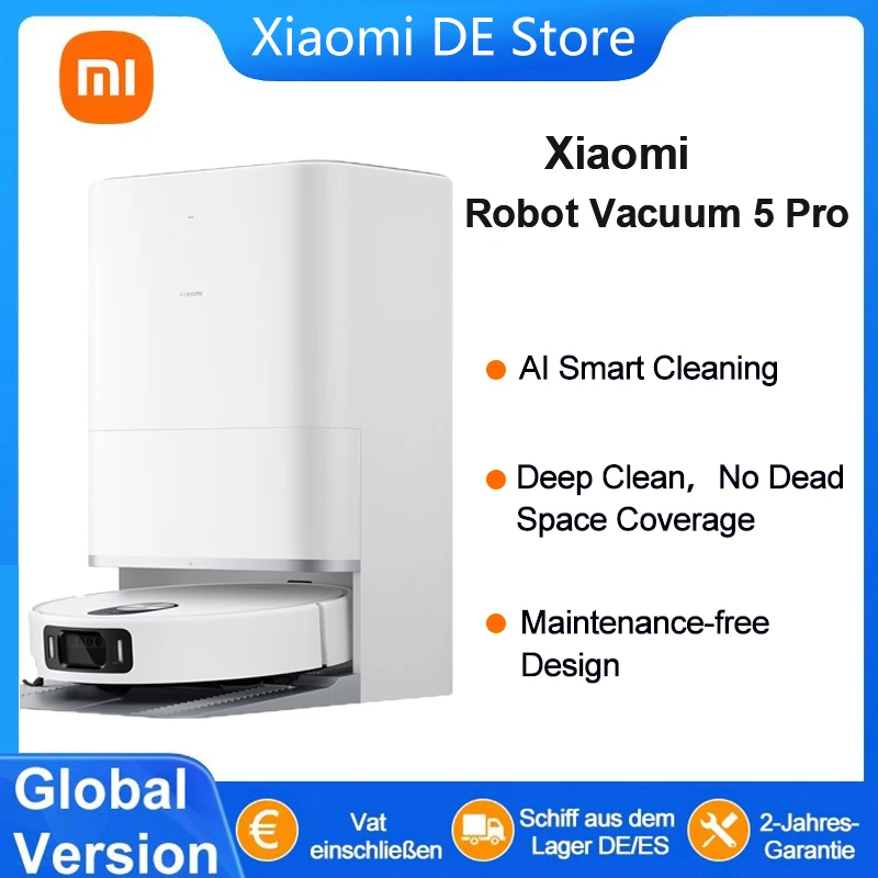 2025 Xiaomi Self Robot Vacuum Cleaners 5 Pro ( X20+ Upgrade Version ) AI Obstacle Avoidance Self-cleaning Station XIAOMI MIJIA 5 Pro Robot Vacuum Cleaner Smart Home Sweeping Image