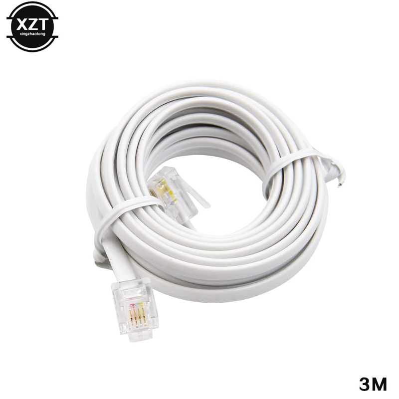 3/6/9/12/15/30M RJ11 64C Telefon Verlängerung Kabel Heißer Verkauf Telefon Kabel zwei Core Telefon Kabel Fertig telefon linie Image