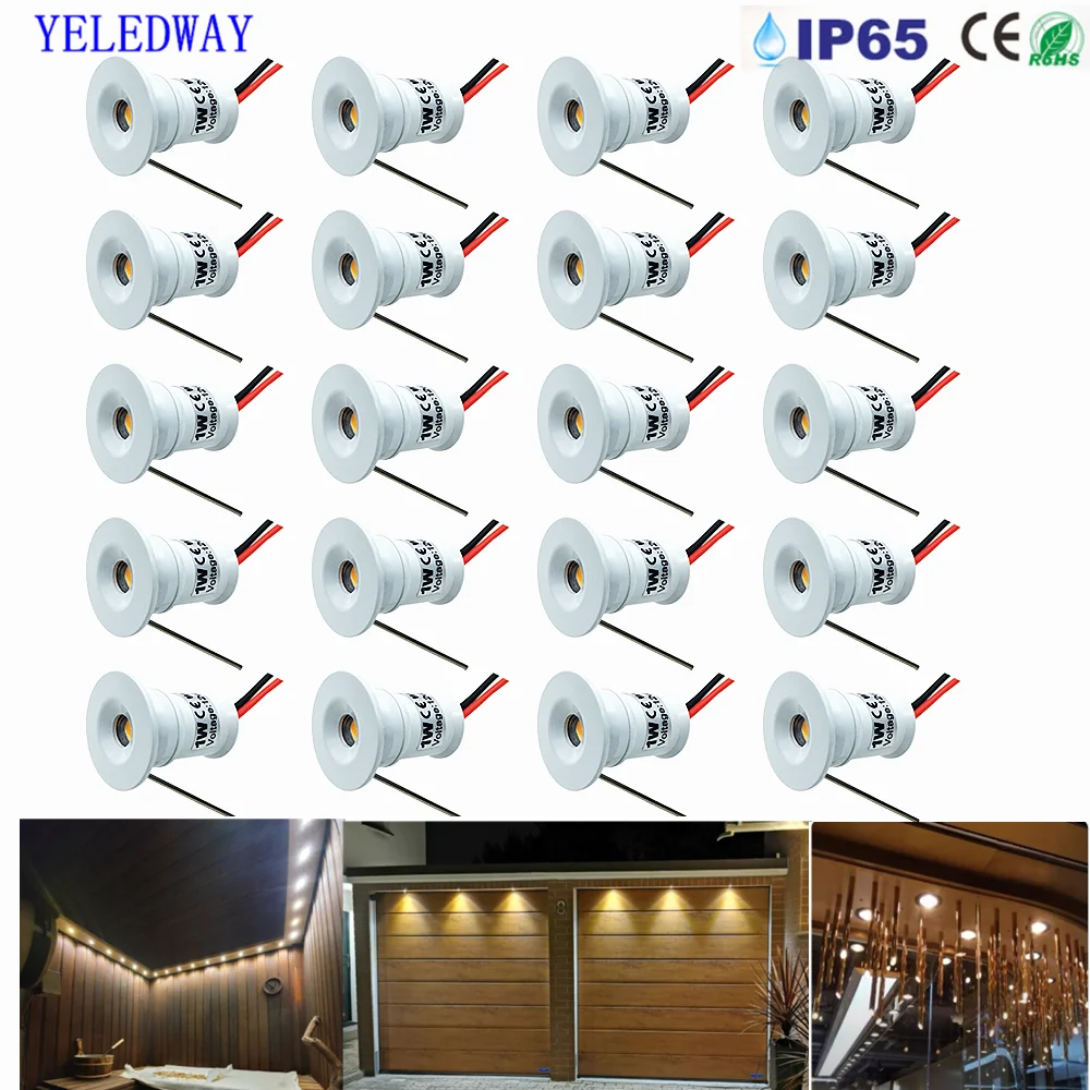 24V Led Mini Strahler 1W 15mm Downlight 24V Dimmbare Kleine IP65 LED Spot Lampen Hotel schrank Lichter Hause Decke Spot Beleuchtung